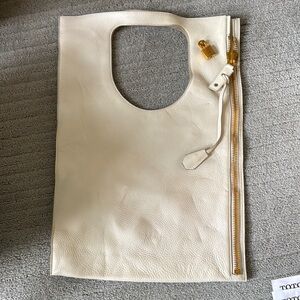 Tom Ford Cream and Gold Modern Tote Bag